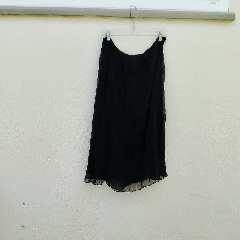 NWT Vintage Y2K/Late 90s Black Silk Chiffon Maxi Skirt Whimsigoth Boho Romantic